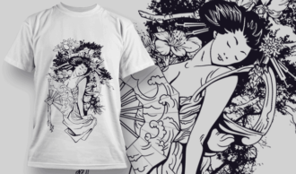 Geisha | T-shirt Design Template 2574