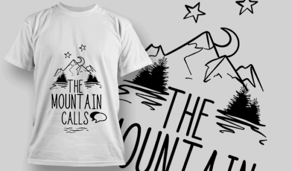The Mountain Calls | T-shirt Design Template 2617