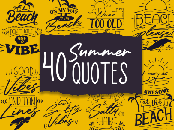 40x Summer Quotes With Decorations