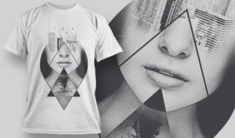 Double Exposure City | T-shirt Design Template 2713