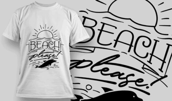 Beach, Please! | T-shirt Design Template 2658