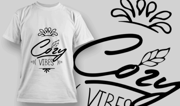 Cozy Vibes - T-shirt Design Template 2693 1