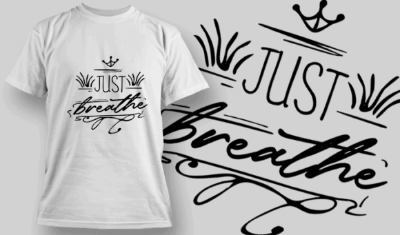 Just Breathe - T-shirt Design Template 2683 1