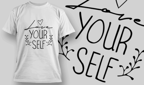 Love Yourself - T-shirt Design Template 2679 1
