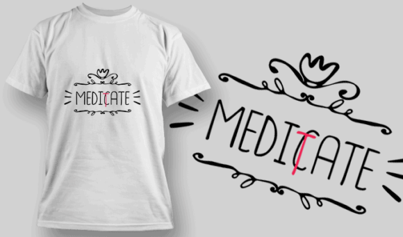 Meditate | T-shirt Design Template 2677