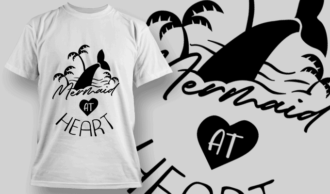 Mermaid At Heart | T-shirt Design Template 2646