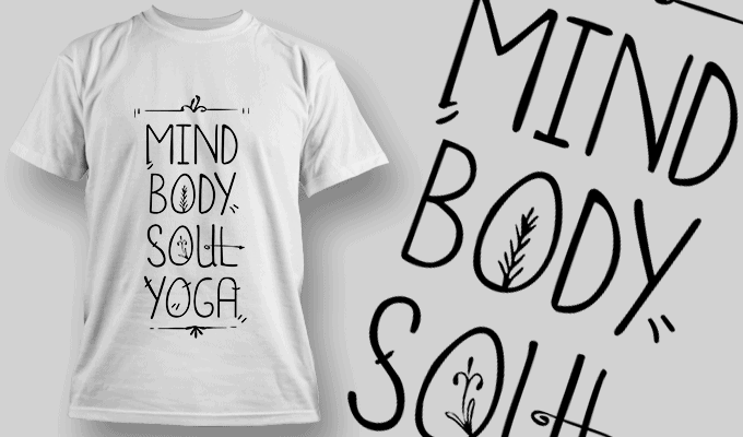 Mind Body Soul Yoga - T-shirt Design Template 2676 - Designious