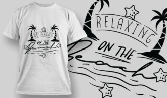 Relaxing On The Beach | T-shirt Design Template 2638