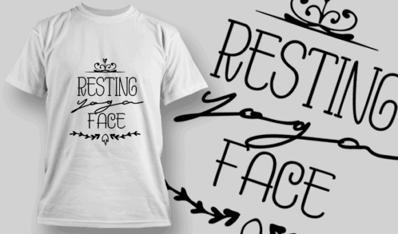 Resting Yoga Face - T-shirt Design Template 2671 1