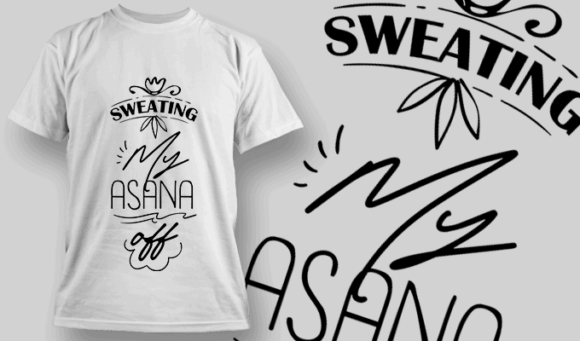 Sweating My Asana Off - T-shirt Design Template 2668 1