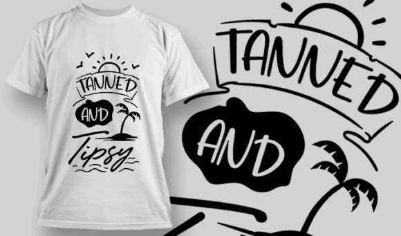 Tanned & Tipsy | T-shirt Design Template 2627
