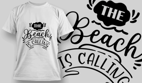 The Beach Is Calling | T-shirt Design Template 2622