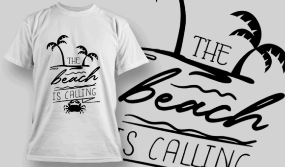 The Beach Is Calling | T-shirt Design Template 2623