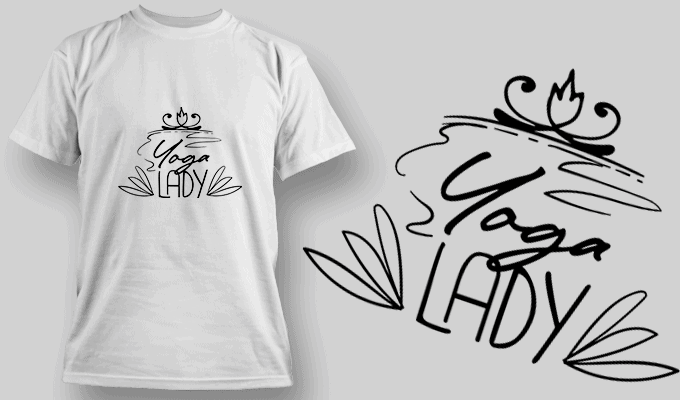 Yoga Lady - T-shirt Design Template 2661 - Designious