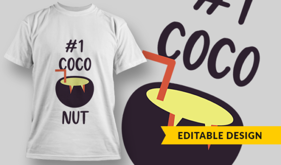 #1 Coco Nut - T-shirt Design Template 2818 1