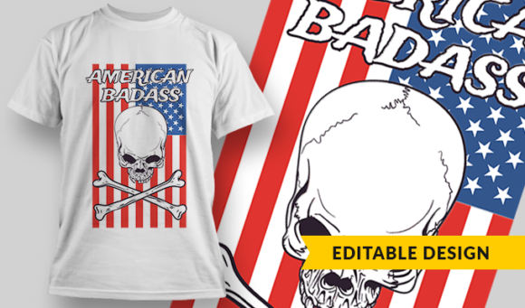 American Badass - T-shirt Design Template 2797 1
