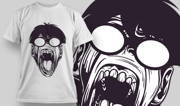 Nerdy Ape With Glasses | T-shirt Design Template 2841