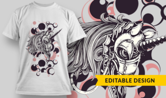 Armored Unicorn | T-shirt Design Template 2799