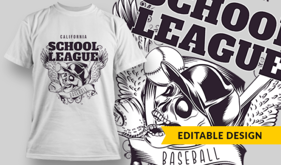 Baseball League | T-shirt Design Template 2800