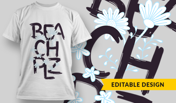 Beach PLZ - T-shirt Design Template 2820 1