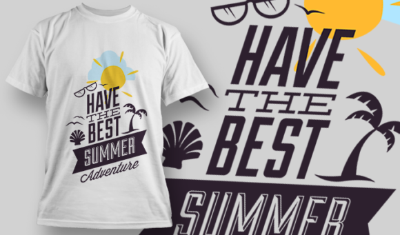 Have The Best Summer Adventure - T-shirt Design Template 2821 1
