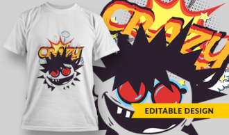 Crazy | T-shirt Design Template 2844