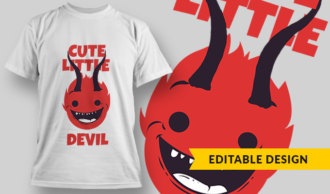 Cute Little Devil | T-shirt Design Template 2845