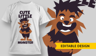 Cute Little Monster | T-shirt Design Template 2846