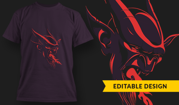 Fire Demon - T-shirt Design Template 2790 1