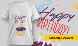 Happy Birthday! | T-shirt Design Template 2851