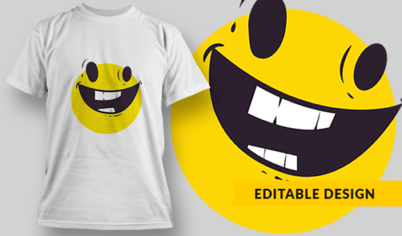 Happy Emoji - T-shirt Design Template 2852 1