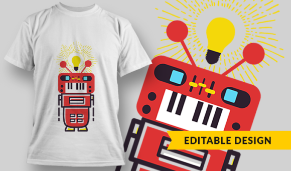 Idea Bot - T-shirt Design Template 2788 1