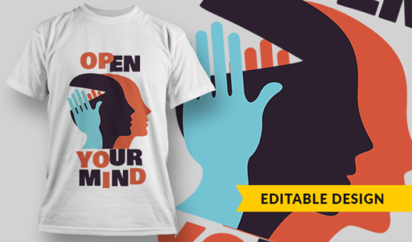 Open Your Mind - T-shirt Design Template 2806 1