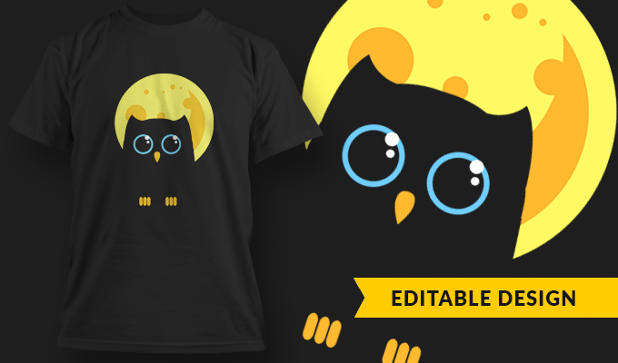 Night Owl | T-shirt Design Template 2858
