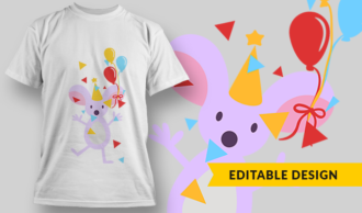 Party Mouse | T-shirt Design Template 2859