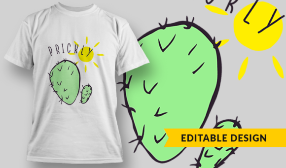 Prickly - T-shirt Design Template 2807 1