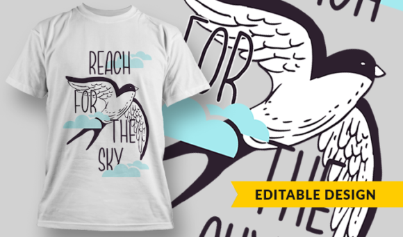 Reach For The Sky - T-shirt Design Template 2861 1
