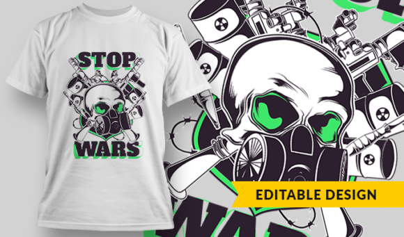 Stop Wars - T-shirt Design Template 2810 1