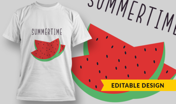 Summertime - T-shirt Design Template 2834 1