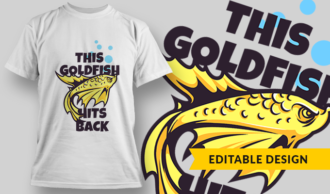 This Goldfish Hits Back | T-shirt Design Template 2839