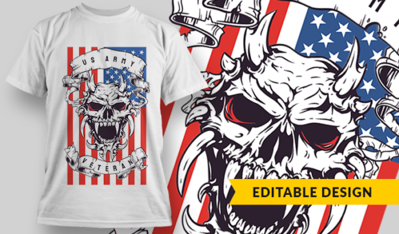 US Army Veteran - T-shirt Design Template 2814 1