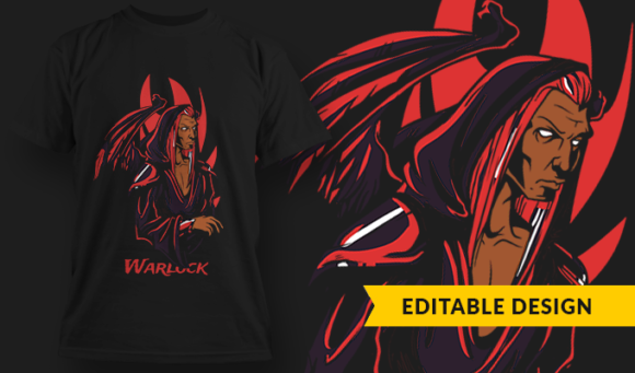 Warlock - T-shirt Design Template 2778 1