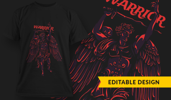 Warrior | T Shirt Design Template 3814 1