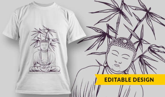 Buddha - T-Shirt Design Template 2906 1
