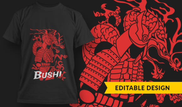 Bushi - T-Shirt Design Template 2907 1