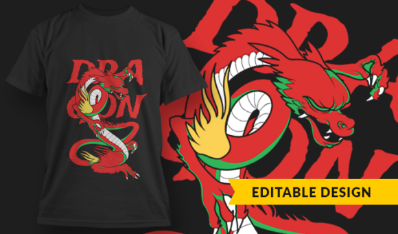 Dragon - T-Shirt Design Template 2912 1