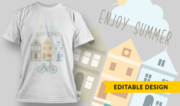 Enjoy Summer - T-Shirt Design Template 2913 1