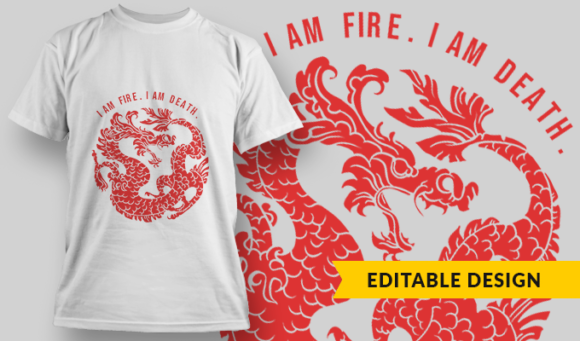 Fire Death - T-Shirt Design Template 2915 1