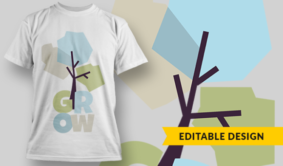 Grow Tree - T-Shirt Design Template 2919 1