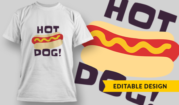 Hot Dog - T-Shirt Design Template 2929 1